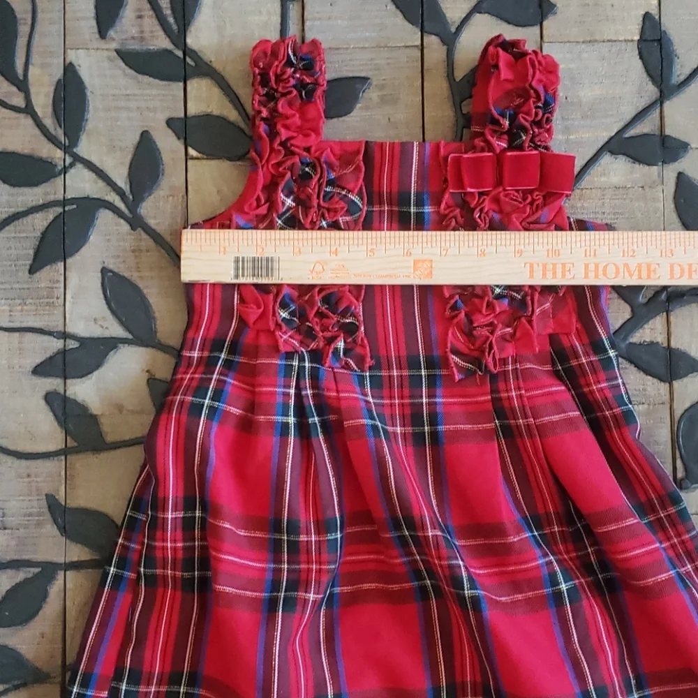 The Children's Place Red Plaid Christmas Dress 4T